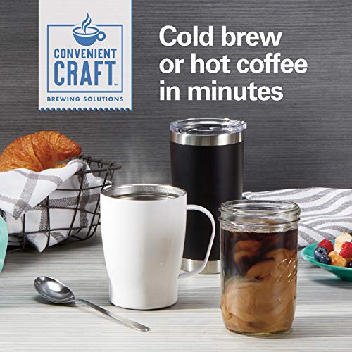 Hamilton Beach Convenient Craft Rapid Cold and Hot Brew Coffee Maker, 16 oz. Single Serve Grounds Brewer, White (42500) - My Kitchen Products