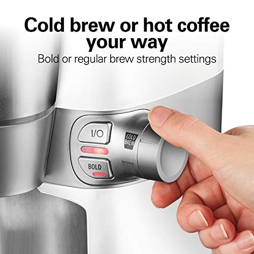 Hamilton Beach Convenient Craft Rapid Cold and Hot Brew Coffee Maker, 16 oz. Single Serve Grounds Brewer, White (42500) - My Kitchen Products