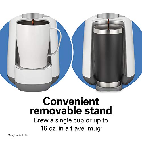 Hamilton Beach Convenient Craft Rapid Cold and Hot Brew Coffee Maker, 16 oz. Single Serve Grounds Brewer, White (42500) - My Kitchen Products