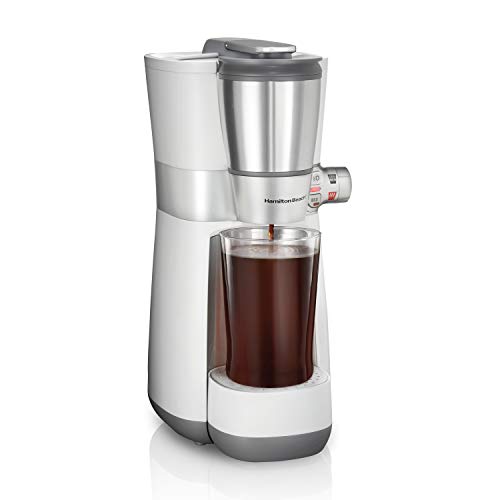 Hamilton Beach Convenient Craft Rapid Cold and Hot Brew Coffee Maker, 16 oz. Single Serve Grounds Brewer, White (42500) - My Kitchen Products
