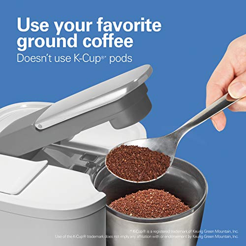 Hamilton Beach Convenient Craft Rapid Cold and Hot Brew Coffee Maker, 16 oz. Single Serve Grounds Brewer, White (42500) - My Kitchen Products