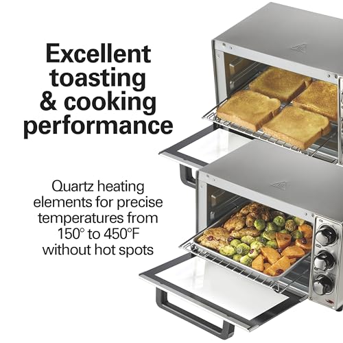 Hamilton Beach Countertop Toaster Oven & Pizza Maker Large 4-Slice Capacity, Stainless Steel (31401) - My Kitchen Products