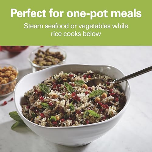 Hamilton Beach Digital Programmable Rice Cooker & Food Steamer, 8 Cups Cooked (4 Uncooked), With Steam & Rinse Basket, Stainless Steel (37518) - My Kitchen Products