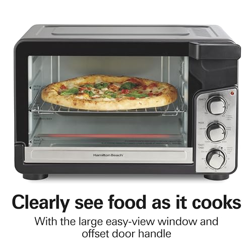 Hamilton Beach Easy View XL Toaster Oven with Sure-Crisp® Air Fry, 6 Slice Capacity, Black with Stainless Steel Accents, R31460 (Renewed) - My Kitchen Products