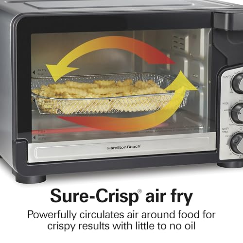 Hamilton Beach Easy View XL Toaster Oven with Sure-Crisp® Air Fry, 6 Slice Capacity, Black with Stainless Steel Accents, R31460 (Renewed) - My Kitchen Products
