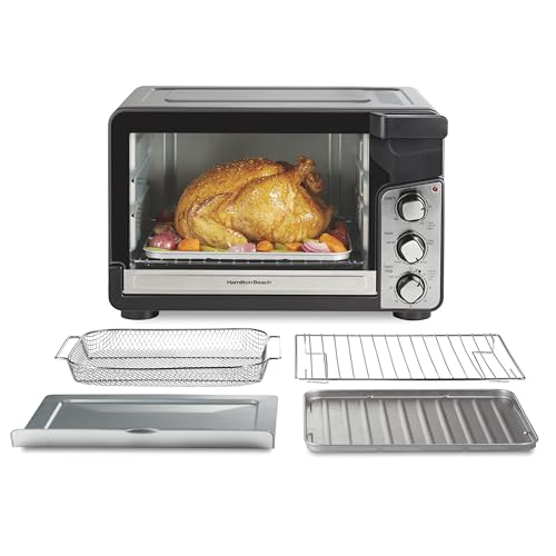 Hamilton Beach Easy View XL Toaster Oven with Sure-Crisp® Air Fry, 6 Slice Capacity, Black with Stainless Steel Accents, R31460 (Renewed) - My Kitchen Products