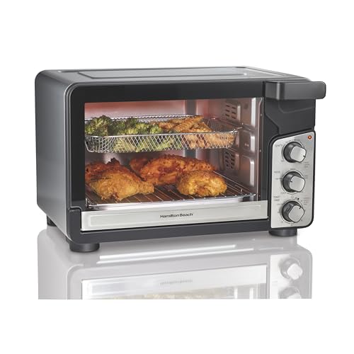 Hamilton Beach Easy View XL Toaster Oven with Sure-Crisp® Air Fry, 6 Slice Capacity, Black with Stainless Steel Accents, R31460 (Renewed) - My Kitchen Products