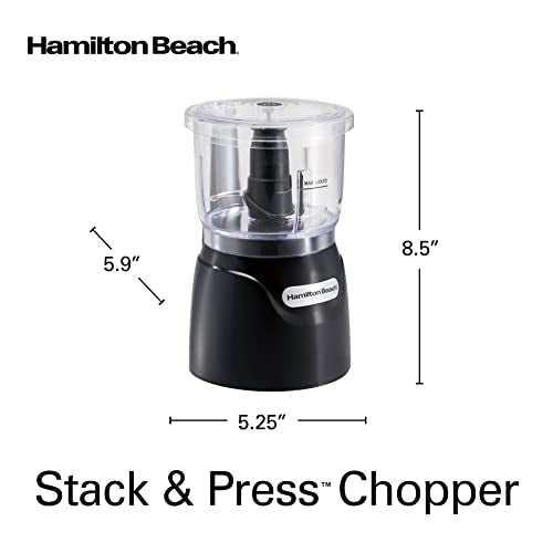 Hamilton Beach Electric Vegetable Chopper & Mini Food Processor, 3-Cup, 350 Watts, for Dicing, Mincing, and Puree, Black (72850) - My Kitchen Products