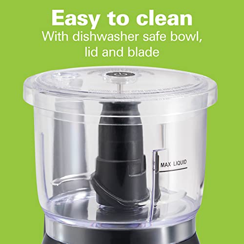 Hamilton Beach Electric Vegetable Chopper & Mini Food Processor, 3-Cup, 350 Watts, for Dicing, Mincing, and Puree, Black (72850) - My Kitchen Products