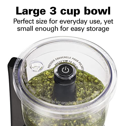 Hamilton Beach Electric Vegetable Chopper & Mini Food Processor, 3-Cup, 350 Watts, for Dicing, Mincing, and Puree, Black (72850) - My Kitchen Products