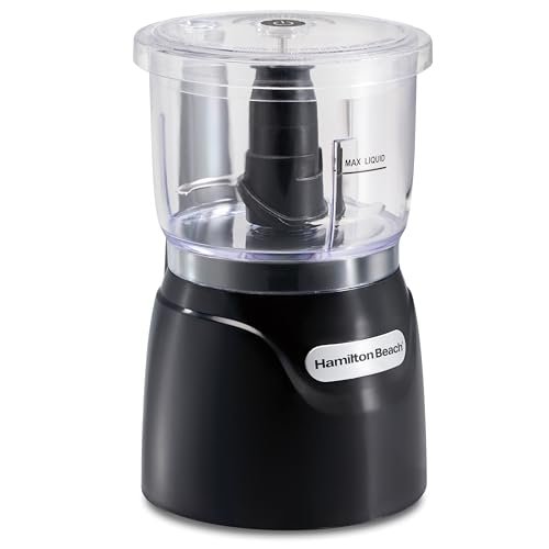Hamilton Beach Electric Vegetable Chopper & Mini Food Processor, 3-Cup, 350 Watts, for Dicing, Mincing, and Puree, Black (72850) - My Kitchen Products