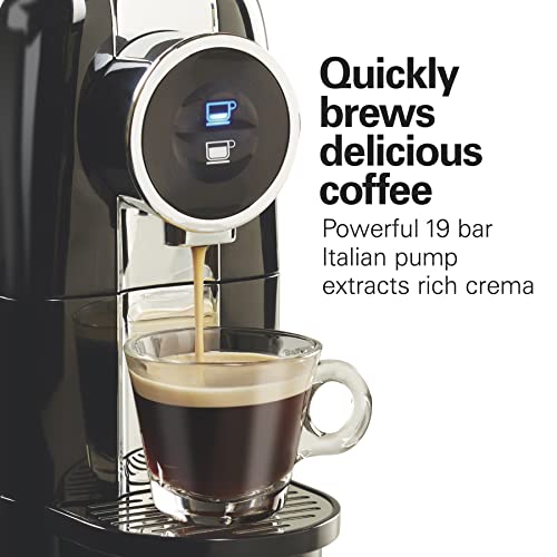 Hamilton Beach Espresso Machine, Compatible with Nespresso Pods, Single Serve Coffee Maker, Powerful Italian 19 Bar Pump, 22 oz. Water Reservoir, Custom Cup Size, Holds 13 Capsules, Black (40726) - My Kitchen Products