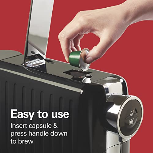 Hamilton Beach Espresso Machine, Compatible with Nespresso Pods, Single Serve Coffee Maker, Powerful Italian 19 Bar Pump, 22 oz. Water Reservoir, Custom Cup Size, Holds 13 Capsules, Black (40726) - My Kitchen Products