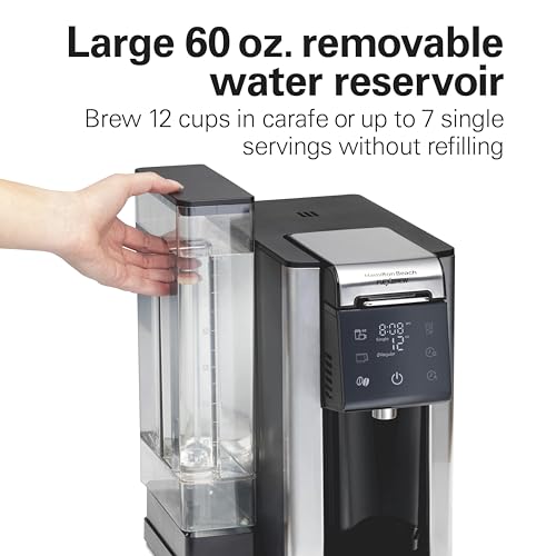 Hamilton Beach FlexBrew Advanced 5-in-1 Programmable 12 Cup Drip and Single Serve Hot & Iced Coffee Maker with Movable 60 oz. Water Reservoir, Fast Brewing, Black R49965 (Renewed) - My Kitchen Products