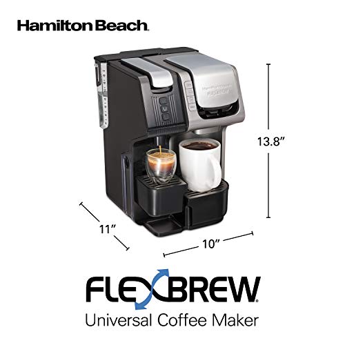 Hamilton Beach FlexBrew Trio 2-Way Coffee Maker, Compatible with K-Cup Pods or Grounds, Combo, Single Serve & Espresso Machine with 19 Bar Pump, 56 oz. Removable Reservoir, Black - My Kitchen Products