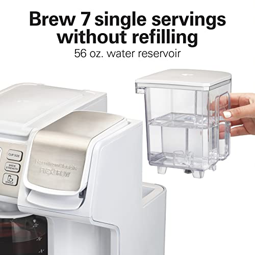 Hamilton Beach FlexBrew Trio 2-Way Coffee Maker, Compatible with K-Cup Pods or Grounds, Combo, Single Serve & Full 12 Cup Coffee Pot, White, Fast Brewing, Removeable Reservoir - My Kitchen Products