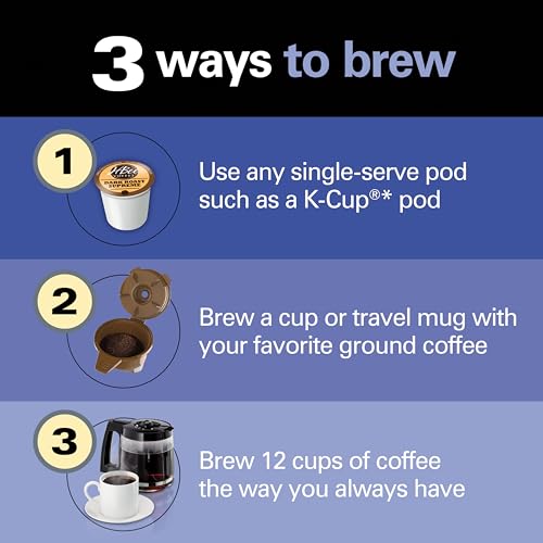 Hamilton Beach FlexBrew Trio 2-Way Coffee Maker, Compatible with K-Cup Pods or Grounds, Combo, Single Serve & Full 12c Pot, Black - My Kitchen Products