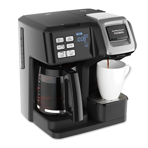Hamilton Beach FlexBrew Trio 2-Way Coffee Maker, Compatible with K-Cup Pods or Grounds, Combo, Single Serve & Full 12c Pot, Black - My Kitchen Products