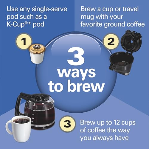 Hamilton Beach FlexBrew Trio 2-Way Coffee Maker, Compatible with K-Cup Pods or Grounds, Combo, Single Serve & Full 12c Pot, Black - Fast Brewing (49902) - My Kitchen Products