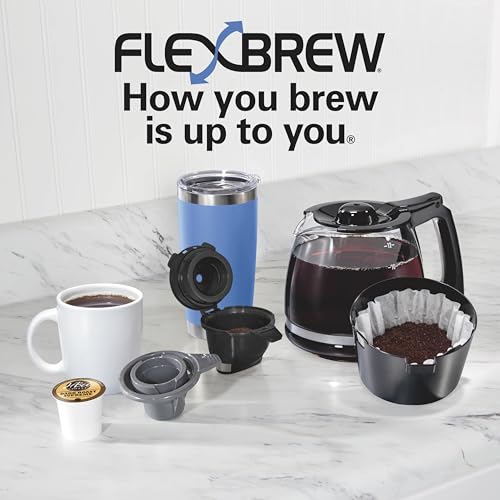 Hamilton Beach FlexBrew Trio 2-Way Coffee Maker, Compatible with K-Cup Pods or Grounds, Combo, Single Serve & Full 12c Pot, Black - Fast Brewing (49902) - My Kitchen Products