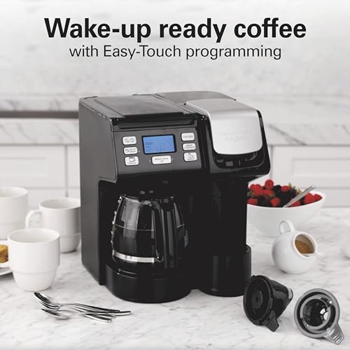 Hamilton Beach FlexBrew Trio 2-Way Coffee Maker, Compatible with K-Cup Pods or Grounds, Combo, Single Serve & Full 12c Pot, Black - Fast Brewing (49902) - My Kitchen Products