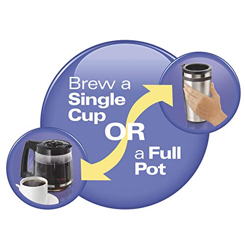 Hamilton Beach FlexBrew Trio 2-Way Coffee Maker, Compatible with K-Cup Pods or Grounds, Single Serve & Full 12c Pot, Permanent Gold-Tone Filter, Black & Silver - My Kitchen Products