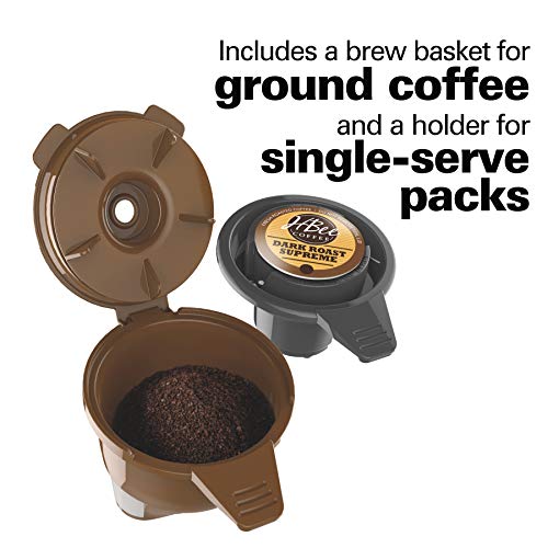 Hamilton Beach FlexBrew Trio 2-Way Coffee Maker, Compatible with K-Cup Pods or Grounds, Single Serve & Full 12c Pot, Permanent Gold-Tone Filter, Black & Silver - My Kitchen Products