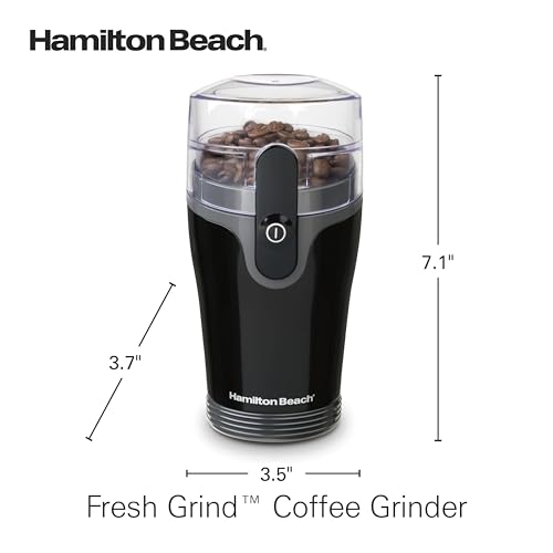 Hamilton Beach Fresh Grind Electric Coffee Grinder for Beans, Spices and More, Stainless Steel Blades, Removable Chamber, Makes up to 12 Cups, Black - My Kitchen Products