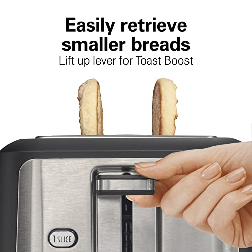 Hamilton Beach Gourmet 2 Slice Slot Toaster with Extra Long & Wide Slots, Sure-Toast Technology, Shade Selector with 7 Browning Levels, Bagel Setting, Matte Black and Stainless Steel (22996) - My Kitchen Products