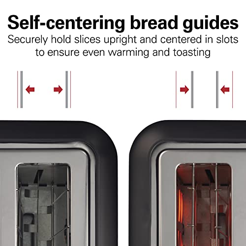 Hamilton Beach Gourmet 2 Slice Slot Toaster with Extra Long & Wide Slots, Sure-Toast Technology, Shade Selector with 7 Browning Levels, Bagel Setting, Matte Black and Stainless Steel (22996) - My Kitchen Products
