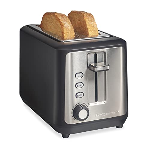 Hamilton Beach Gourmet 2 Slice Slot Toaster with Extra Long & Wide Slots, Sure-Toast Technology, Shade Selector with 7 Browning Levels, Bagel Setting, Matte Black and Stainless Steel (22996) - My Kitchen Products