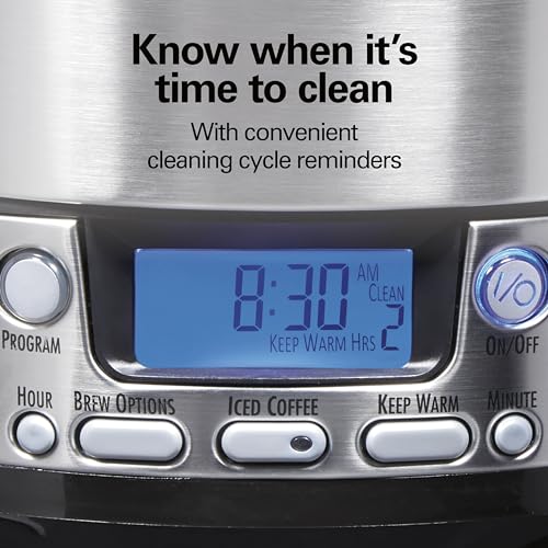 Hamilton Beach One Press Programmable Dispensing 12 Cup Coffee Maker with Internal Coffee Pot, Stays Warm and Fresh for Hours, 60 oz. Removable Reservoir, Black & Stainless Steel (47950) - My Kitchen Products