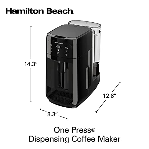 Hamilton Beach One Press Programmable Dispensing Drip Coffee Maker with 12 Cup Internal Brew Pot, Removable Water Reservoir, Black Next Gen (47600) - My Kitchen Products