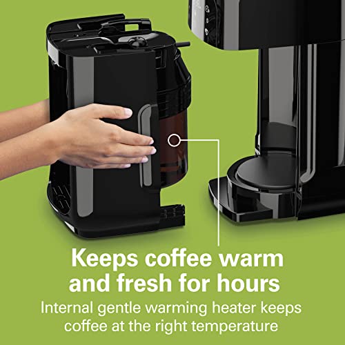 Hamilton Beach One Press Programmable Dispensing Drip Coffee Maker with 12 Cup Internal Brew Pot, Removable Water Reservoir, Black Next Gen (47600) - My Kitchen Products