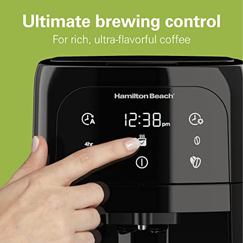 Hamilton Beach One Press Programmable Dispensing Drip Coffee Maker with 12 Cup Internal Brew Pot, Removable Water Reservoir, Black Next Gen (47600) - My Kitchen Products