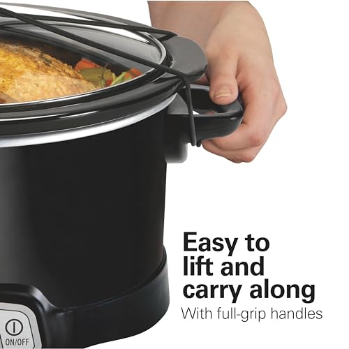 Hamilton Beach Portable 7 Quart Programmable Slow Cooker with Three Temperature Settings, Lid Latch Strap for Easy Travel, Dishwasher Safe Crock, Black (33474G) - My Kitchen Products