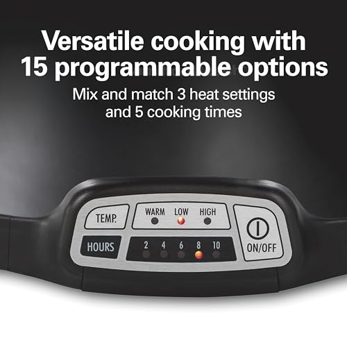 Hamilton Beach Portable 7 Quart Programmable Slow Cooker with Three Temperature Settings, Lid Latch Strap for Easy Travel, Dishwasher Safe Crock, Black (33474G) - My Kitchen Products