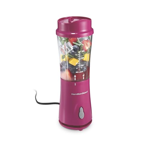 Hamilton Beach Portable Blender for Shakes and Smoothies, 14 Oz BPA Free Travel Cup & Lid, Durable Stainless Steel