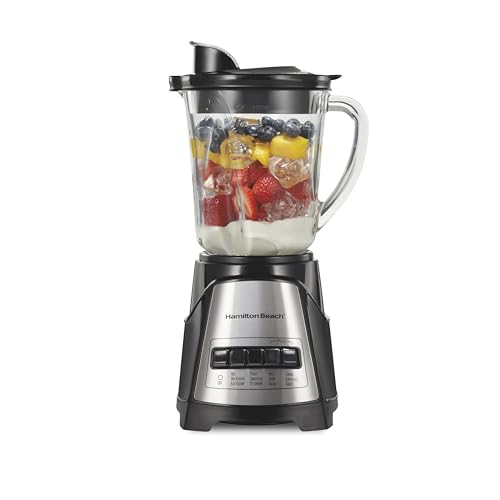 Hamilton Beach Power Elite blender with 40-ounce glass jar in black, model 58148A