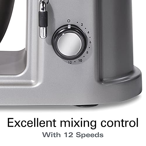 Hamilton Beach Professional All-Metal Stand Mixer with Specialty Attachment Hub, 5 Quart Bowl, 12 Speeds, Includes Flat Beater, Dough Hook, Whisk (63240) - My Kitchen Products
