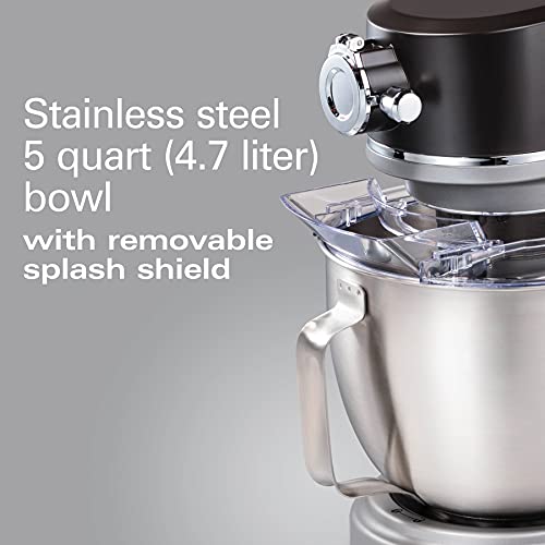 Hamilton Beach Professional All-Metal Stand Mixer with Specialty Attachment Hub, 5 Quart Bowl, 12 Speeds, Includes Flat Beater, Dough Hook, Whisk (63240) - My Kitchen Products
