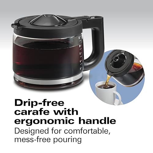 Hamilton Beach Professional Programmable Drip Coffee Maker, 12 Cup Capacity Ergonomic Carafe, 60oz Removable Reservoir,120 volts, Brushed Metal (49500) - My Kitchen Products