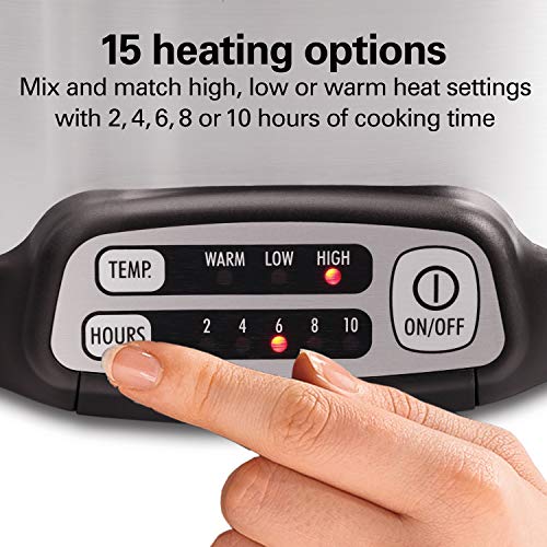 Hamilton Beach Programmable Slow Cooker with 6 Quart Stovetop-Safe Sear & Cook Crock & Travel Lid Lock for Portable Transport, Silver (33663) - My Kitchen Products