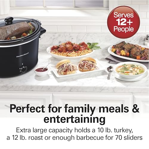 Hamilton Beach Slow Cooker, Extra Large 10 Quart, Stay or Go Portable With Lid Lock, Dishwasher Safe Crock, Black (33195) - My Kitchen Products