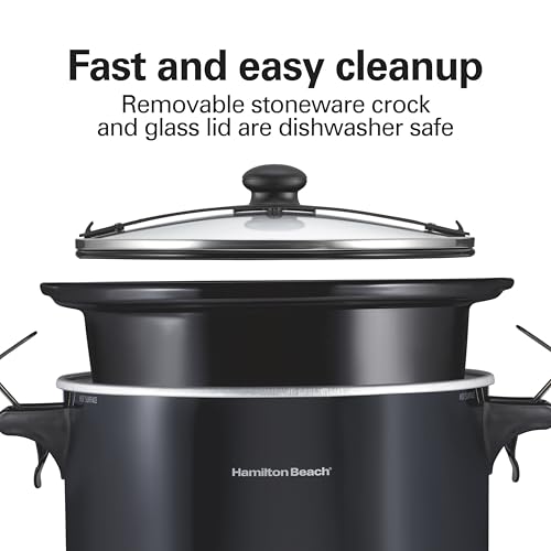 Hamilton Beach Slow Cooker, Extra Large 10 Quart, Stay or Go Portable With Lid Lock, Dishwasher Safe Crock, Black (33195) - My Kitchen Products