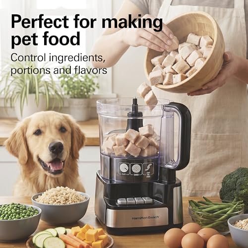 Hamilton Beach Stack & Snap Food Processor and Vegetable Chopper, BPA Free, Stainless Steel Blades, 12 Cup Bowl, 2-Speed 450 Watt Motor, Black (70725A) - My Kitchen Products