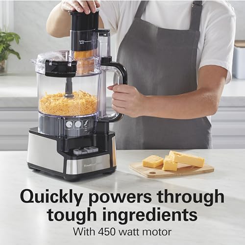 Hamilton Beach Stack & Snap Food Processor and Vegetable Chopper, BPA Free, Stainless Steel Blades, 12 Cup Bowl, 2-Speed 450 Watt Motor, Black (70725A) - My Kitchen Products