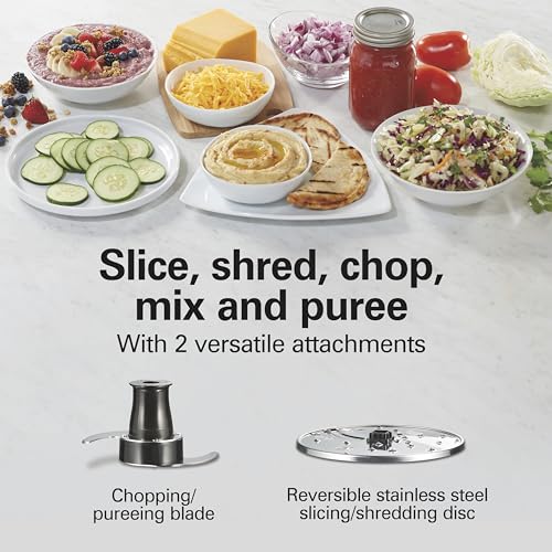 Hamilton Beach Stack & Snap Food Processor and Vegetable Chopper, BPA Free, Stainless Steel Blades, 12 Cup Bowl, 2-Speed 450 Watt Motor, Black (70725A) - My Kitchen Products