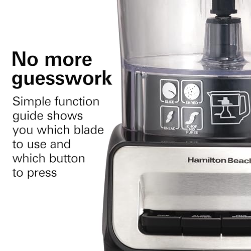Hamilton Beach Stack & Snap Food Processor and Vegetable Chopper, Stainless Steel Blades, 14 Cup + 4-Cup Mini Bowls, 3-Speed 500 Watt Motor, Black (70585) - My Kitchen Products