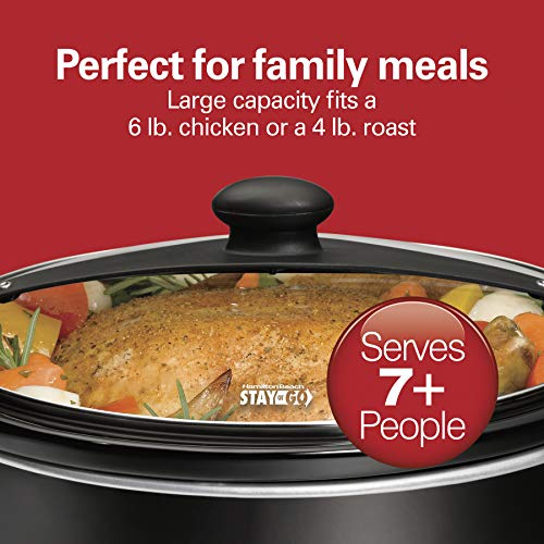 Hamilton Beach Stay or Go Portable Slow Cooker with Lid Lock, Dishwasher-Safe Crock, 6-Quart, Black 33261 - My Kitchen Products